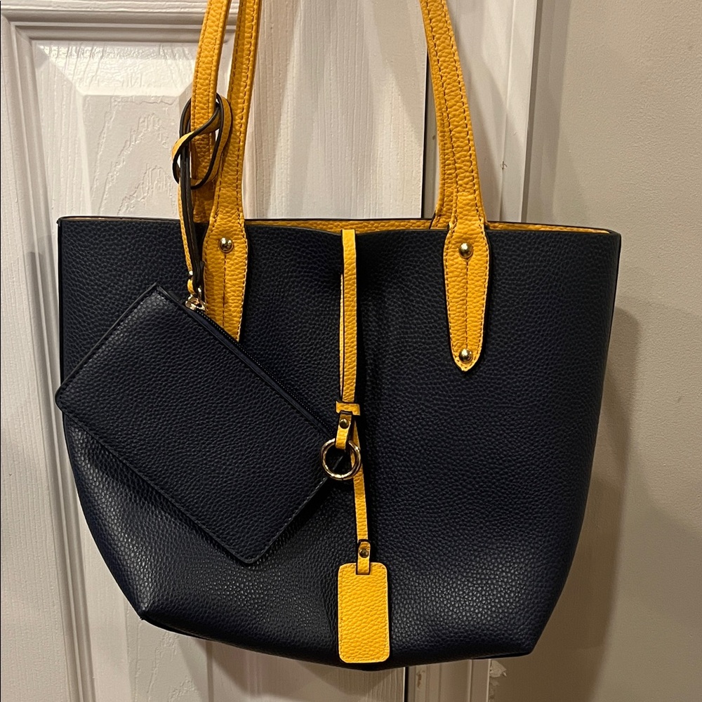 Imoshion Navy and Yellow Bag with Pouch
